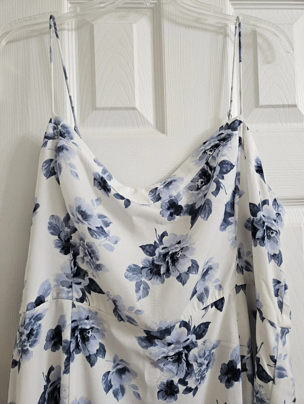 Abercrombie Off White And Blue Floral Slit Dress